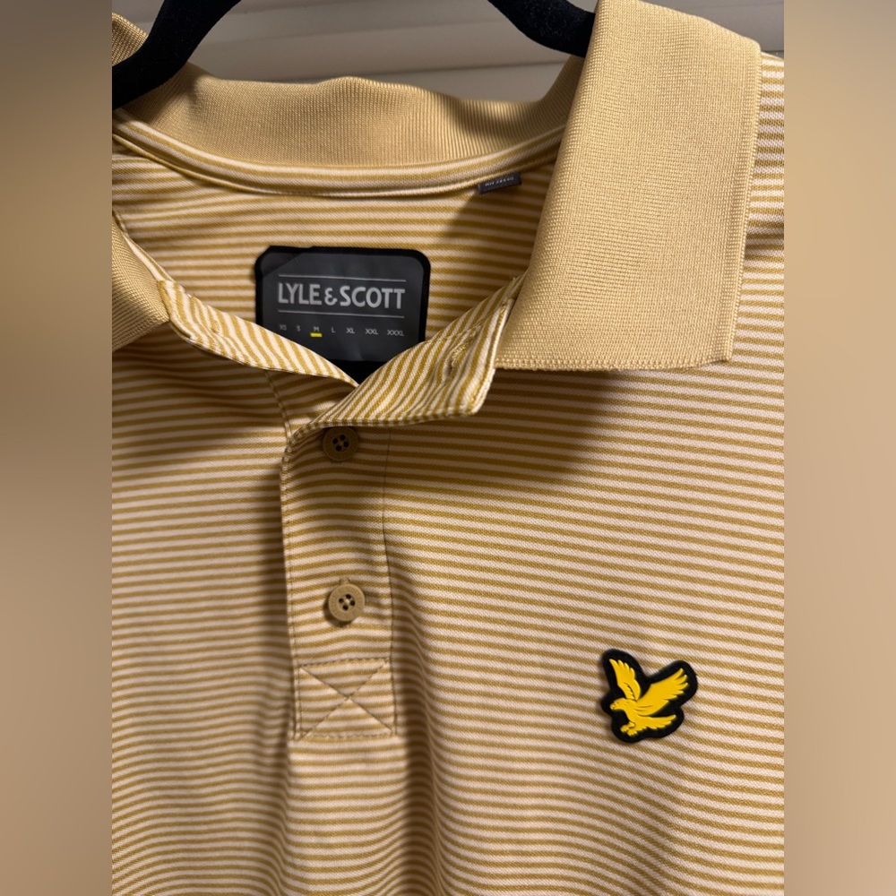 Lyle & Scott Men's Striped Polo in Light Yellow - Picture 3 of 3